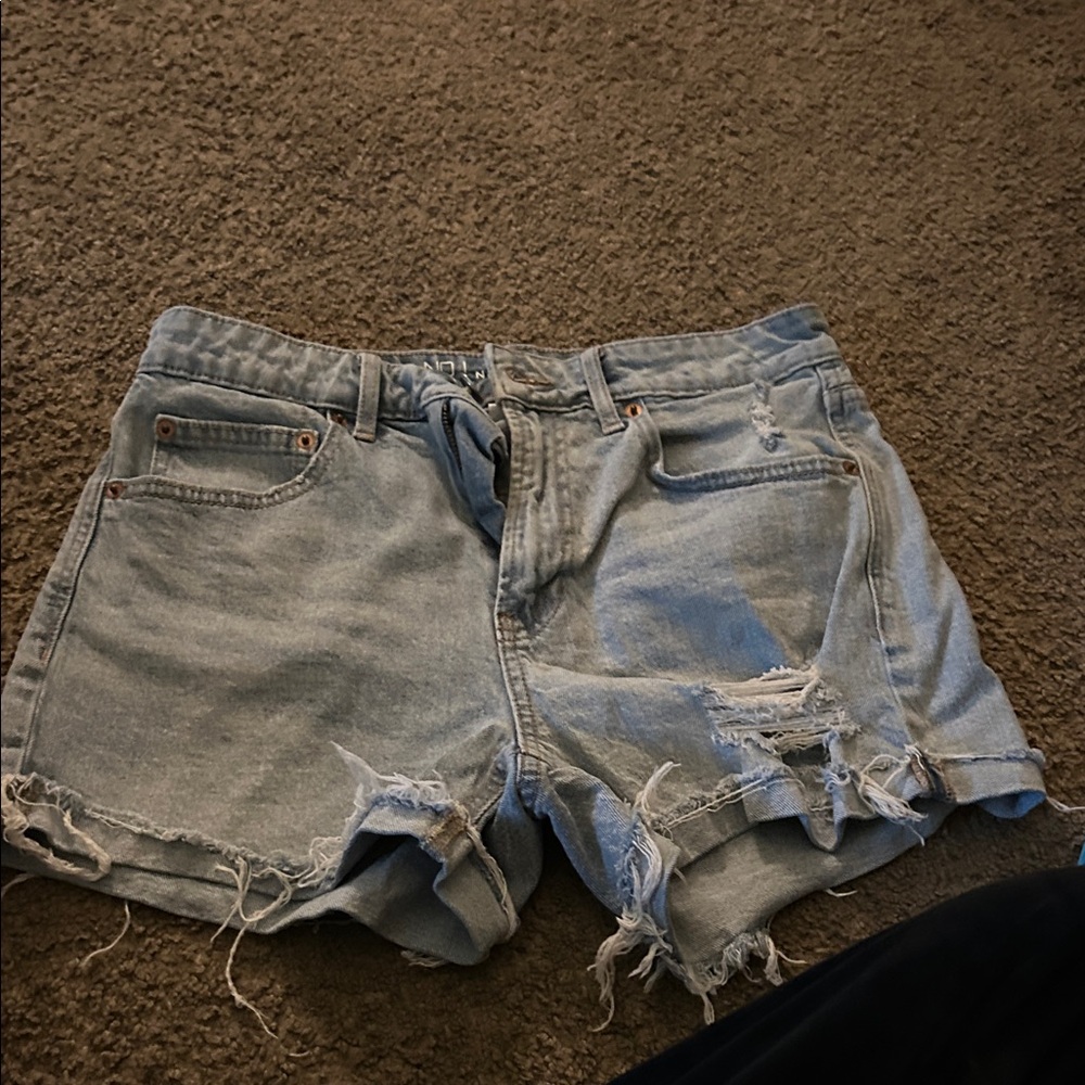 No Boundaries Light Blue Distressed Jean Shorts